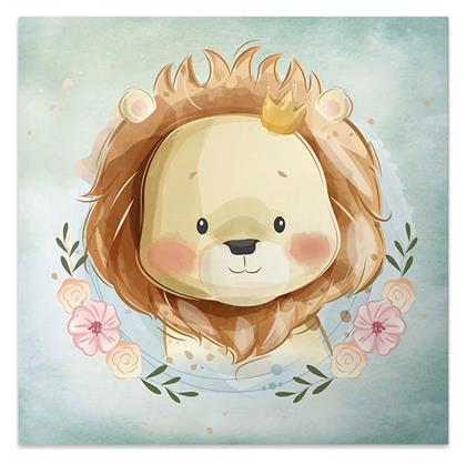 Παιδικός Πίνακας Baby Lion σε Καμβά 40x40εκ. Megapap