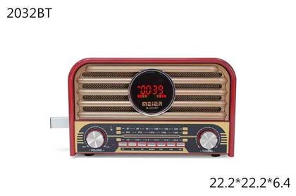 M2032BT Retro Επιτραπέζιο Ραδιόφωνο Επαναφορτιζόμενο Κόκκινο Meier