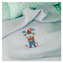 Κουβέρτα Αγκαλιάς & Λίκνου Riviera Skater Πικέ Ciel 80x110cm Melinen