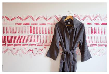 Liberty Μπουρνούζι με Κουκούλα Dark Grey Melinen