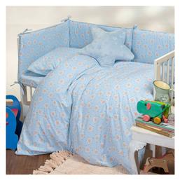 Mini Stars Βρεφικό Σεντόνι Λίκνου Βαμβακερό Γαλάζιο 85x110εκ. Melinen