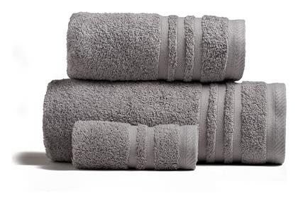 Σετ Πετσέτες Μπάνιου 3τμχ Premio Light Grey Βάρους 600gr/m² Melinen