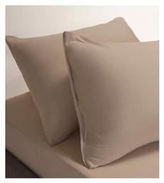 Σετ Σεντόνια Υπέρδιπλα με Λάστιχο 160x200x25εκ. Jersey Beige Melinen