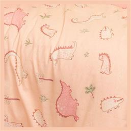 Zoo Girl Βρεφικό Σεντόνι Λίκνου Βαμβακερό Ροζ 85x110εκ. Melinen