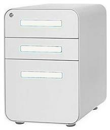 Μεταλλική Συρταριέρα Γραφείου με Κλειδαριά & 3 Συρτάρια Λευκό 40x50x60cm - Next