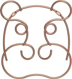Metaltex Safari Hippo Παιδική Κρεμάστρα Πολλαπλών Θέσεων Βιδωτή Μεταλλική Ροζ Χρυσή 24x28cm από το 24home