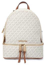 Rhea Δερμάτινη Γυναικεία Τσάντα Πλάτης Λευκή Michael Kors