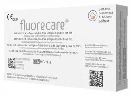 Fluorecare SARS-COV-2 & Influenza A/B & RSV Antigen Combo 1τμχ Αυτοδιαγνωστικό Τεστ Ταχείας Ανίχνευσης Αντιγόνων Covid-19 & Γρίπης Microprofit Biotech