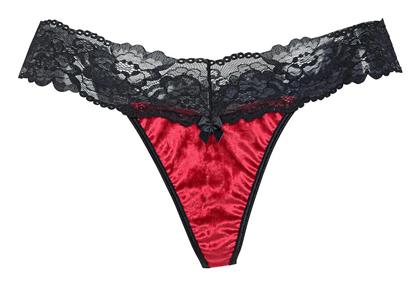 Βαμβακερό Γυναικείο String με Δαντέλα Μαύρο Milena by Paris