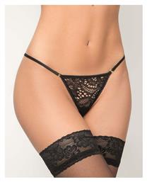 Βαμβακερό Γυναικείο String με Δαντέλα Μαύρο Milena by Paris