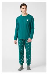 Χειμερινή Ανδρική Πιτζάμα Βαμβακερή Green Alpine Minerva