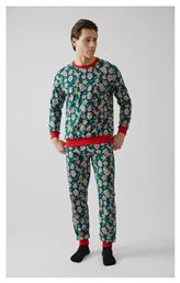 Χειμερινή Ανδρική Πιτζάμα Βαμβακερή Πράσινο Minerva