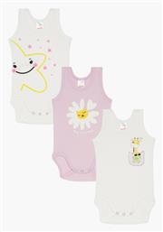 Nice Daisy Σετ Βρεφικό Φορμάκι Εσώρουχο Κοντομάνικο Πολύχρωμο 3τμχ Minerva