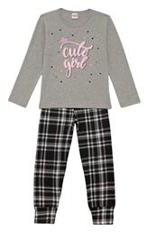 Παιδική Πιτζάμα Βαμβακερή Γκρι Μελανζέ Cozy Club Minerva