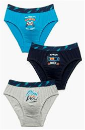 Strong gamer Παιδικό Σετ με Βρακάκια Μπλε -Γκρι Μελανζέ-Μπλε Μαρίν 3τμχ Minerva