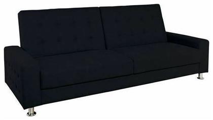 Moby Τριθέσιος Καναπές Κρεβάτι Μαύρος 217x80εκ. Woodwell