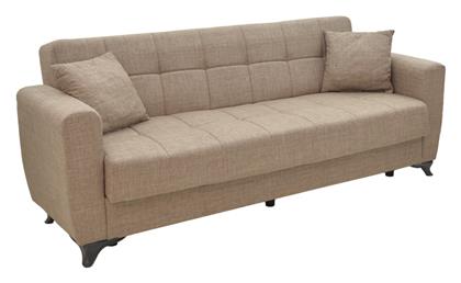 Modestole Τριθέσιος Καναπές Κρεβάτι 215x85x80εκ. Ανοιχτό καφέ - Pakketo