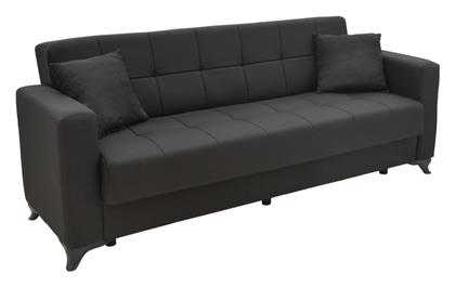 Modestole Τριθέσιος Καναπές Κρεβάτι 215x85x80εκ. Μαύρο - Pakketo