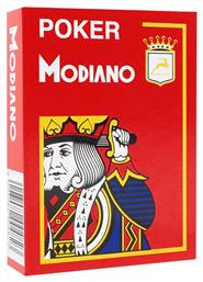 Poker 4 Jumbo Τράπουλα Πλαστική για Poker Κόκκινη Modiano