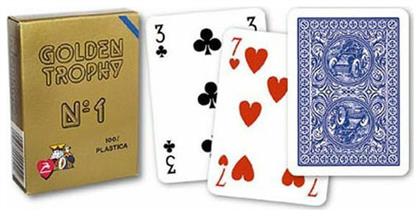 Poker Golden Trophy Τράπουλα Πλαστική για Poker Μπλε Modiano