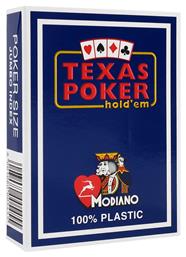 Texas Poker 2 Jumbo Τράπουλα Πλαστική για Poker Μπλε Modiano