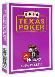 Texas Poker 2 Jumbo Τράπουλα Πλαστική για Poker Μωβ Modiano