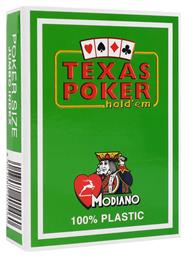 Texas Poker 2 Jumbo Τράπουλα Πλαστική για Poker Πράσινη Modiano