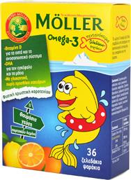 Moller's Omega 3 Ιχθυέλαιο Κατάλληλο για Παιδιά 36 ζελεδάκια Πορτοκάλι Λεμόνι από το Pharm24