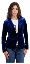 Μακρύ Γυναικείο Βελούδινο Μεσάτο Σακάκι Μπλέ Molly Bracken