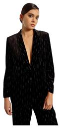 Μακρύ Γυναικείο Βελούδινο Σακάκι Μαύρο Molly Bracken