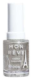 French Manicure Gloss Βερνίκι Νυχιών για Γαλλικό Μανικιούρ 004 Silver Tip 13ml Mon Reve