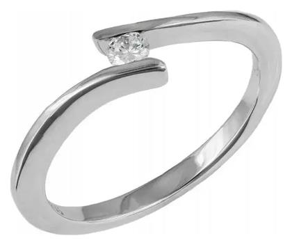 Μονόπετρο από Λευκόχρυσο 18Κ - Kosmima24