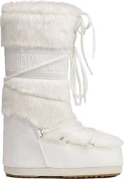 Moon Boot Icon Faux Γυναικείες Μπότες Χιονιού με Γούνα Λευκές