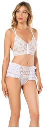 Δαντελένιο Σετ Εσωρούχων Bralette με Boxer Λευκό Olivia Moongirl