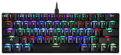 CK61 Gaming Μηχανικό Πληκτρολόγιο 60% με Outemu Blue διακόπτες και RGB φωτισμό (Ελληνικό) Motospeed