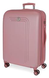 Μεγάλη Βαλίτσα Ταξιδίου Pink με 4 Ρόδες Ύψους 80εκ. Movom