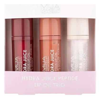 Hydra Juice Peptide Σετ Lip Oil Cherry Kiss, Sugared Coconut, Heartfelt Hun 3 x 7ml MUA