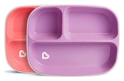 Παιδικό Πιάτο Φαγητού Splash Toddler Divided Plates από Πλαστικό Πολύχρωμο Pink-Purple 2τμχ Munchkin