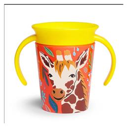Παιδικό Ποτηράκι Miracle 360° Wildlove Sippy Cup από Πλαστικό Κίτρινο 177ml Munchkin