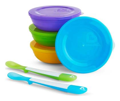 Παιδικό Σετ Φαγητοδοχείου Love A Bowls από Πλαστικό Μωβ / Μπλε / Κίτρινο / Πράσινο 6τμχ Munchkin
