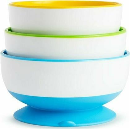 Πολύχρωμα Μπωλ Φαγητού με Βεντούζα 6m+ Blue/Yellow 3τμχ Munchkin