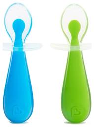 Βρεφικό Σετ με Κουτάλια από Σιλικόνη Blue/Green για 6+ μηνών 2τμχ Munchkin