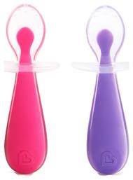 Βρεφικό Σετ με Κουτάλια από Σιλικόνη Pink/Purple για 6+ μηνών 2τμχ Munchkin