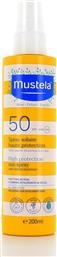 Mustela Αδιάβροχο Βρεφικό Αντηλιακό Spray High Protection Sun για Πρόσωπο & Σώμα SPF50 200ml