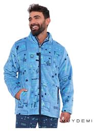 Χειμερινή Ανδρική Ρόμπα Fleece Γαλάζια Muydemi