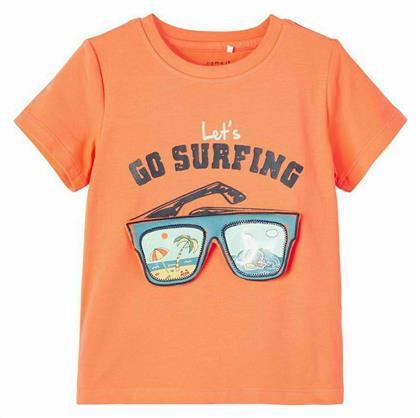 Let's Go Surfing Παιδικό T-shirt Πορτοκαλί Name It