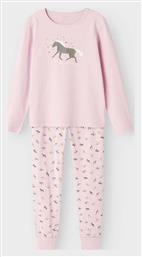 Παιδική Πιτζάμα Χειμωνιάτικη Βαμβακερή Ροζ Name It