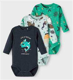 Σετ Βρεφικό Φορμάκι Μακρυμάνικο Πολύχρωμο 3τμχ Name It