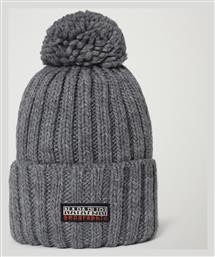 Beanie Ανδρικός Σκούφος με Rib Πλέξη σε Γκρι χρώμα NP0A4GKA160 Napapijri