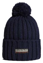 Fea 2 Pom Pom Beanie Ανδρικός Σκούφος με Rib Πλέξη σε Navy Μπλε χρώμα NP0A4GKA176 Napapijri